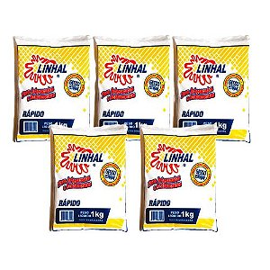 Kit 5 Gesso Rápido Estuque Artesanato Linhal 1kg Cada