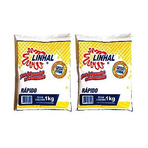 Kit 2 Gesso Rápido Estuque Artesanato Linhal 1kg Cada