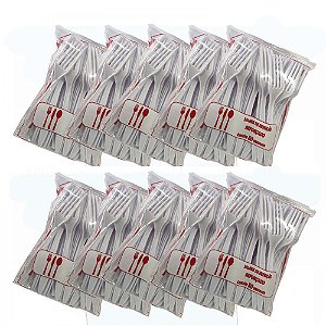 Kit 500 Garfo Refeição Master Branco 17,5cm