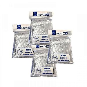 Kit 2000 unid Mexedor Para Café Tipo Drinque Com 11cm Cristal