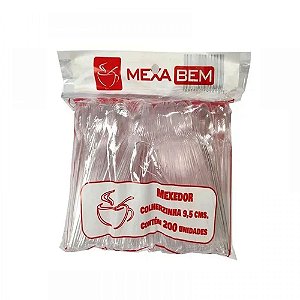 Mexedor Para Café Tipo Colherinha 9,5 Cm Cristal 200 Unid