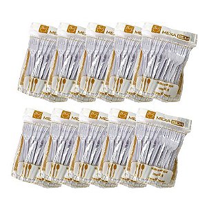 Kit 500 Garfo Refeição Leve Cristal 15,5cm