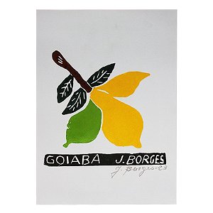 Xilogravura "Goiaba" P - J. Borges - PE