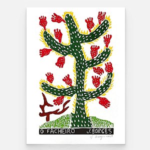 Xilogravura O Facheiro G - assinado por J. Borges - PE (Última Peça)