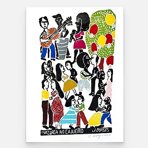 Xilogravura Mazurca no Cajueiro G - assinada por J. Borges - PE (Última Peça)