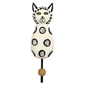 Cabideiro Gato Branco com Olho Verde - Gervásio - MG