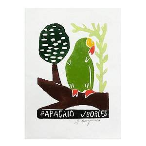 Xilogravura "Papagaio" P - J. Borges - PE