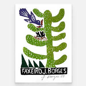 Xilogravura Faxeiro P - assinada por J. Borges - PE (Última Peça)
