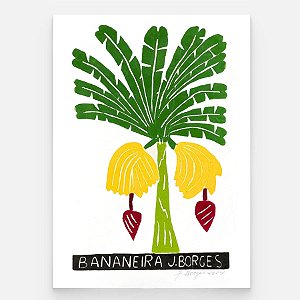 Xilogravura Bananeira M - assinada por J. Borges - PE (Raridade)