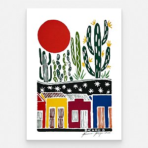 Xilogravura "Casinhas" M 2026 - Bacaro Borges - PE