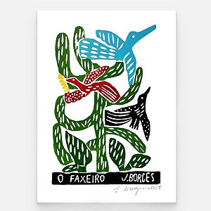 Xilogravura Faxeiro M - assinada por J. Borges - PE (Última Peça)