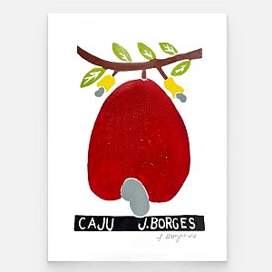 Xilogravura Caju P - assinada por J. Borges - PE (Última peça)