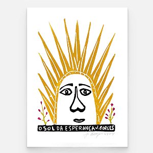 Xilogravura O Sol da Esperança M - assinada por J. Borges - PE (Última Peça)