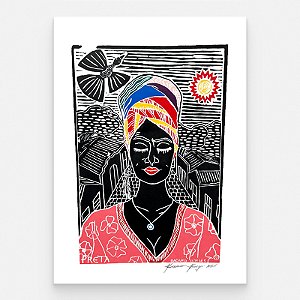 Xilogravura "Preta" G - Bacaro Borges - PE