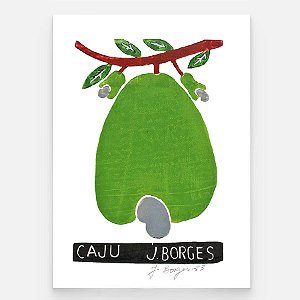 Xilogravura Caju P - assinada por J. Borges - PE (Última Peça)