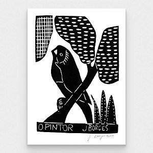 Xilogravura O Pintor M - assinada por J. Borges - PE (Última Peça)