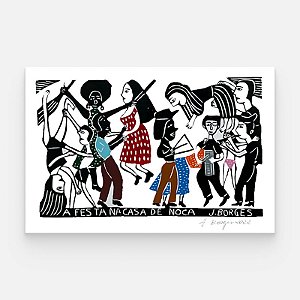 Xilogravura A Festa na Casa de Noca G - assinada por J. Borges - PE (Raridade)