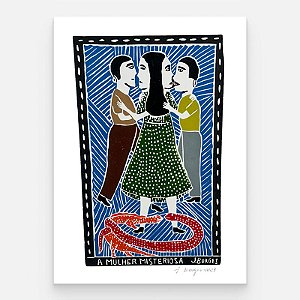 Xilogravura "A Mulher Misteriosa" G - J. Borges - PE (Garimpo Especial)
