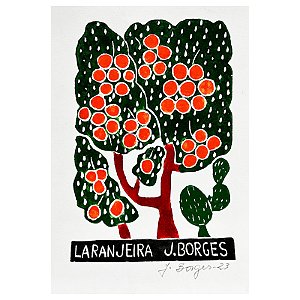 Xilogravura "Laranjeira" P - J. Borges - PE