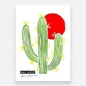 Xilogravura "Cacto" P - Bacaro Borges - PE