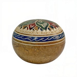 Caixa Bola Bordada - Pedra Sabão - MG