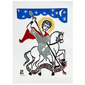 Xilogravura "São Jorge" M 2025 - Edna - PE