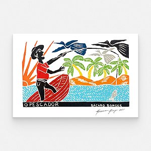 Xilogravura O Pescador M - Bacaro Borges - PE