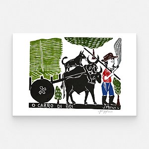Xilogravura "O Carro de Boi" M - J. Miguel - PE