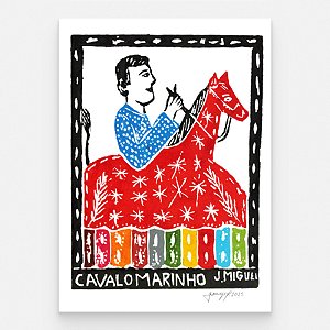 Xilogravura "Cavalo Marinho" M - J. Miguel - PE