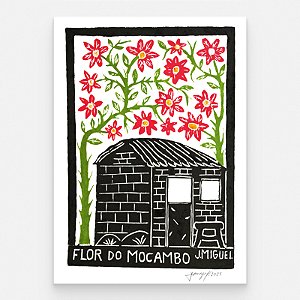 Xilogravura "Flor do Mocambo" M - J. Miguel - PE