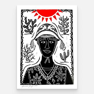 Xilogravura Nordestino M - Bacaro Borges - PE