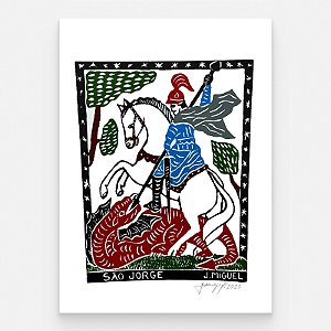Xilogravura ''São Jorge" G 2025 - J. Miguel - PE