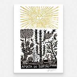Xilogravura ''A Mata do Sertão" G - J. Miguel - PE