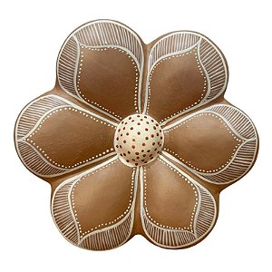 Flor de Parede 18Cm Marrom - Pedrelina - Vale do Jequitinhonha - MG
