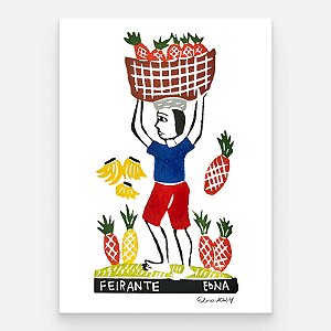 Xilogravura "Feirante" P - Edna - PE