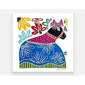 Xilogravura Quadrada "Bumba Meu Boi" M 2026 - Edna - PE
