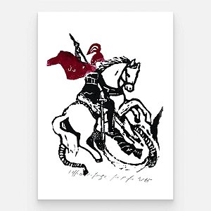 Xilogravura "São Jorge" P - João Pedro - Juazeiro do Norte - PE