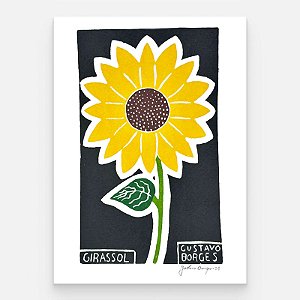 Xilogravura Girassol P - Gustavo Borges - PE