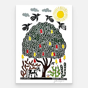 Xilogravura O Cajueiro G - Gustavo Borges - PE