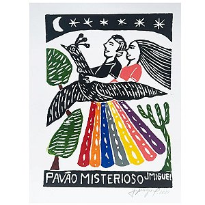 Xilogravura "O Pavão Misterioso" P - J. Miguel - PE