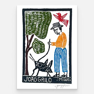 Xilogravura "João Grilo" P - J. Miguel - PE