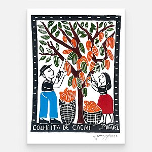 Xilogravura "A Colheita de Cacau" M - J. Miguel - PE