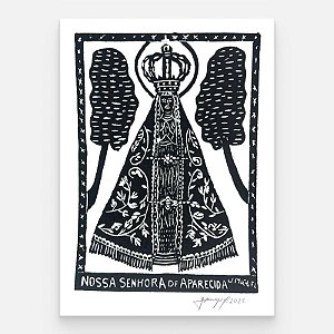 Xilogravura "Nossa Senhora Aparecida PB" M - J. Miguel - PE
