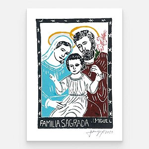 Xilogravura "Família Sagrada" M - J. Miguel - PE