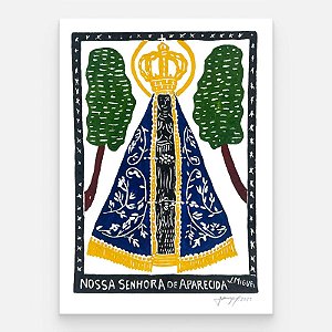 Xilogravura "Nossa Senhora Aparecida" M - J. Miguel - PE