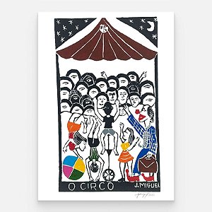 Xilogravura "O Circo" G - J. Miguel - PE