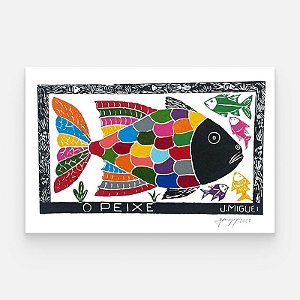 Xilogravura "O Peixe" G - J. Miguel - PE
