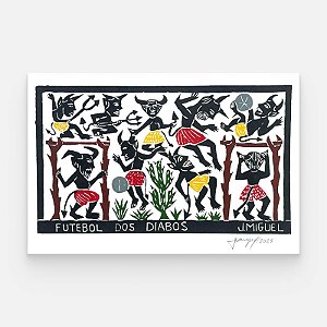 Xilogravura "Futebol dos Diabos" G - J. Miguel - PE