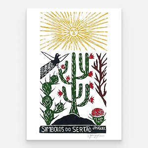 Xilogravura "Símbolos do Sertão" G - J. Miguel - PE