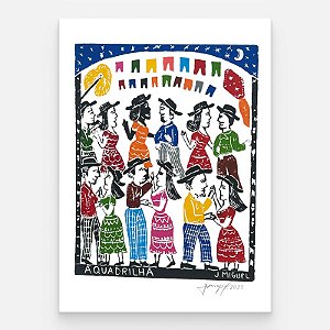 Xilogravura "A Quadrilha" G - J. Miguel - PE